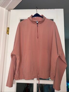 PrAna Railay Quarter-Zip Travel Jacket Mock Neck Popular Pink Cloud Blush Color
